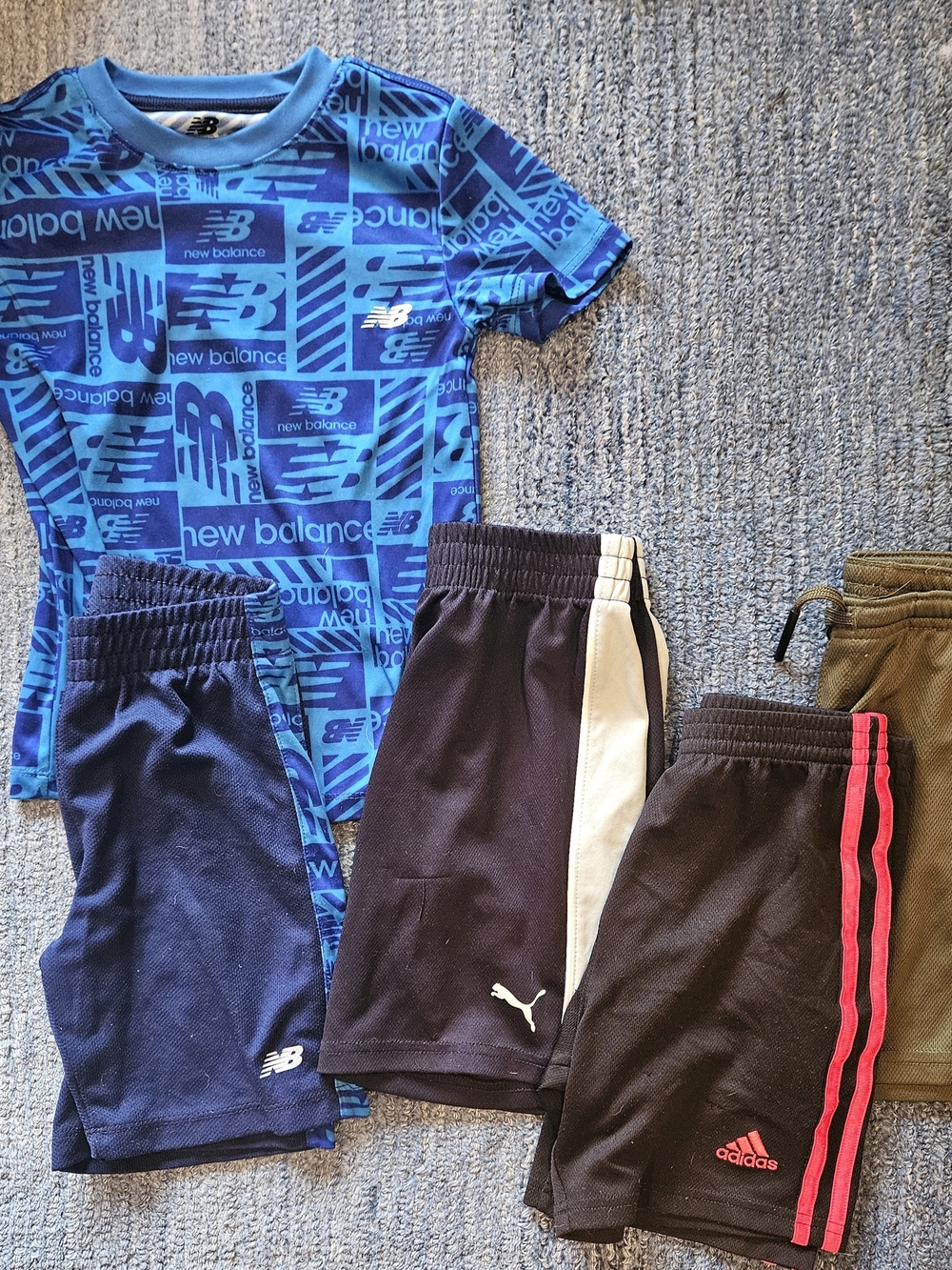 New Balance Boys' Blue Graphic Tee and Navy Shorts Set